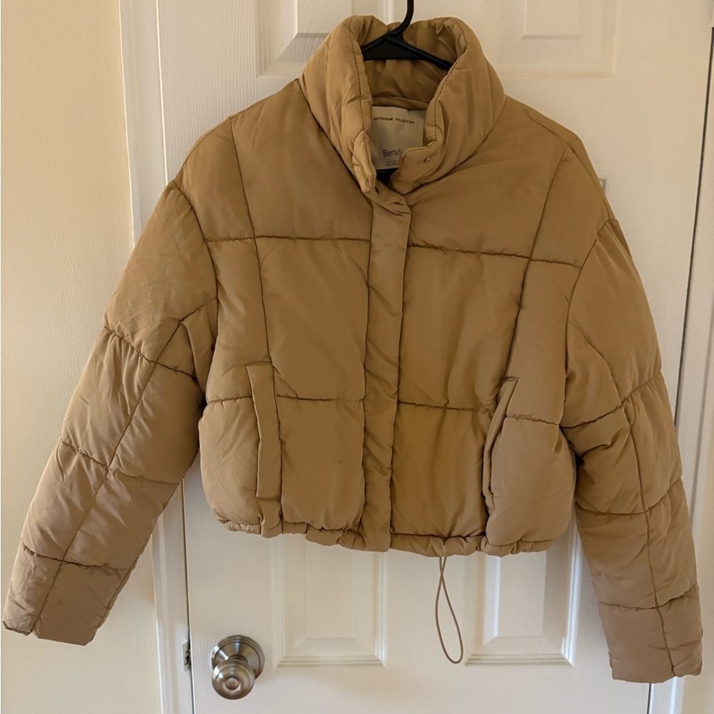 Bershka Camel Puffer Jacket